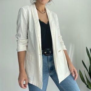 Old Navy linen blend one button front oversized blazer jacket M